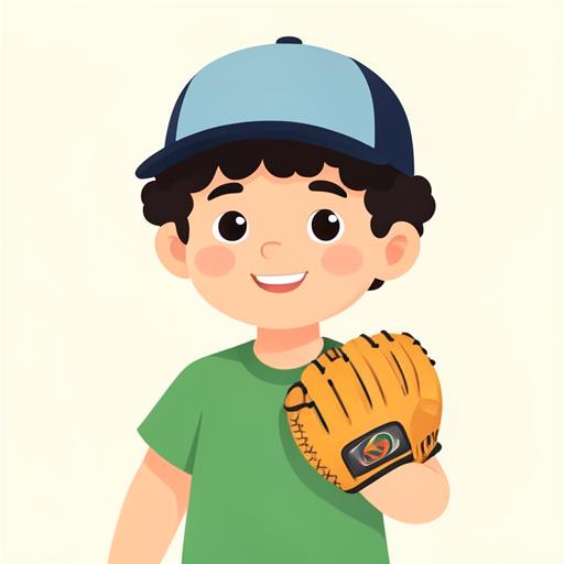 Illustration of a ten-year-old boy with a baseball glove