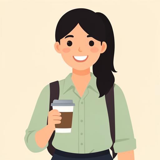 Illustration of a twenty-year-old young woman with a backpack